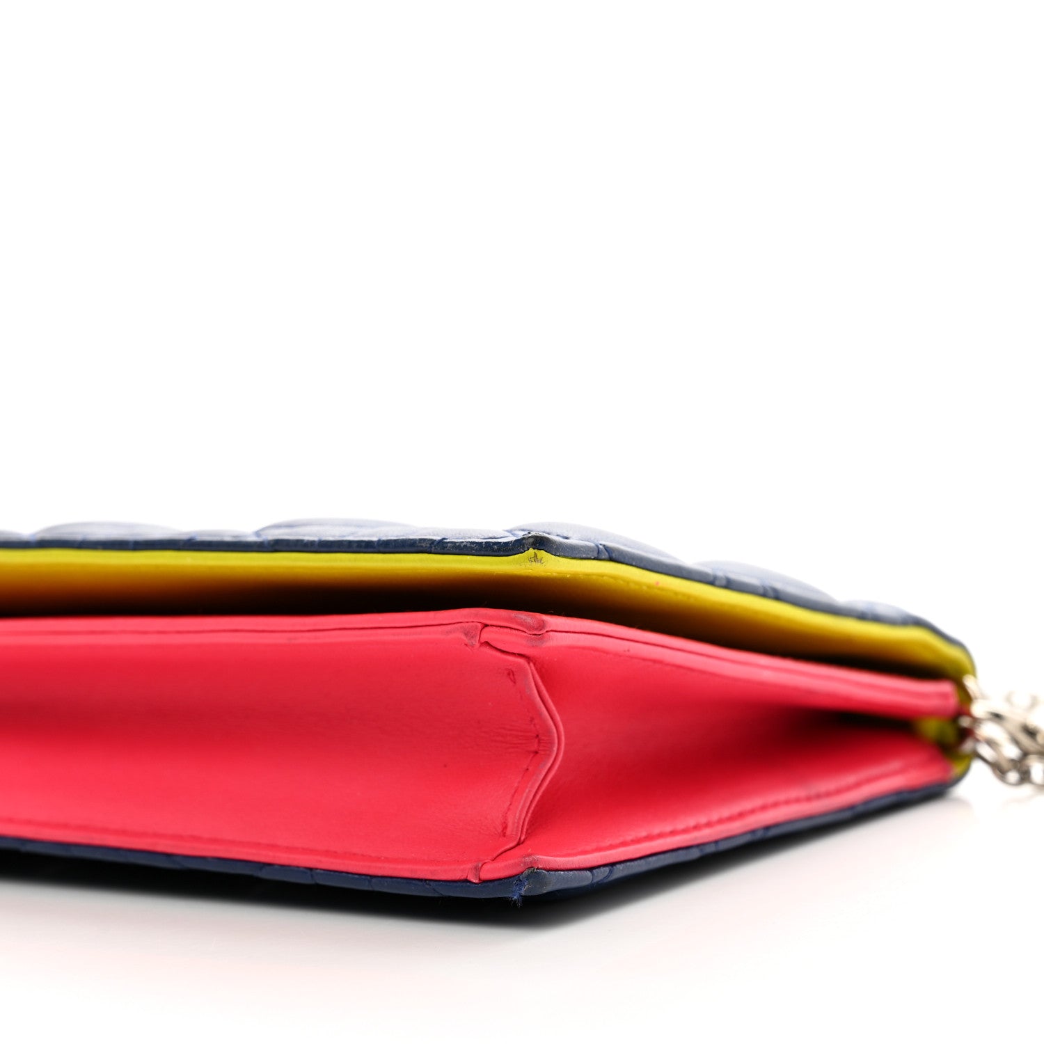 Christian Dior Lambskin Cannage Tri-Color Lady Dior Convertible Clutch Blue 9 of 13