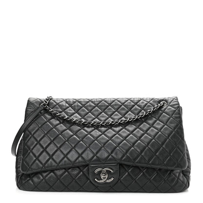 Chanel Calfskin Quilted XXL Travel Flap Bag Black 1 of 10