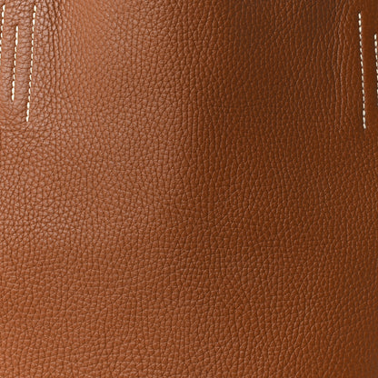 Hermes Taurillon Clemence Double Sens 45 Reversible Tote Orange Gold 11 of 15