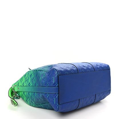 Louis Vuitton Taurillon Illusion Keepall Tote Bleu Vert 3 of 8