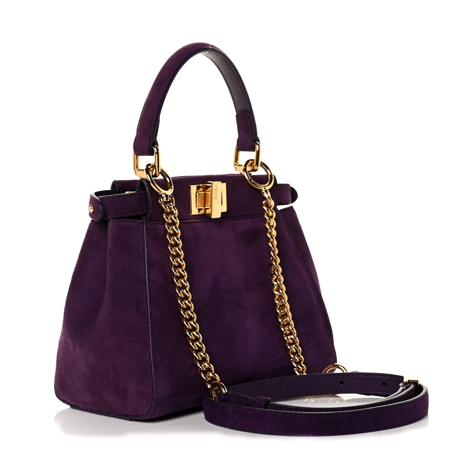 Fendi Chamois XS Peekaboo Iconic Satchel Viola Plus 3 of 8