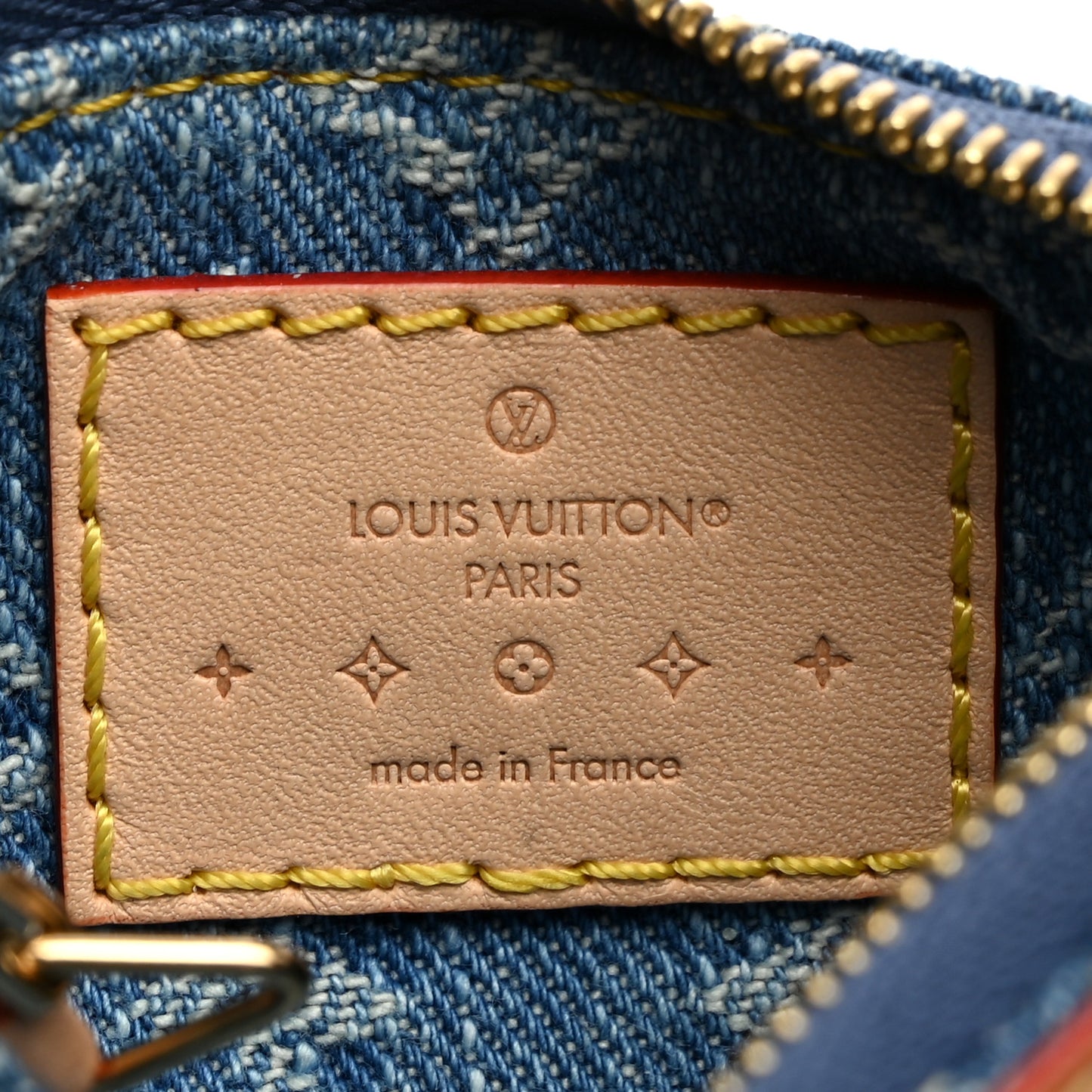 Monogram Denim Key Pouch Denim Blue