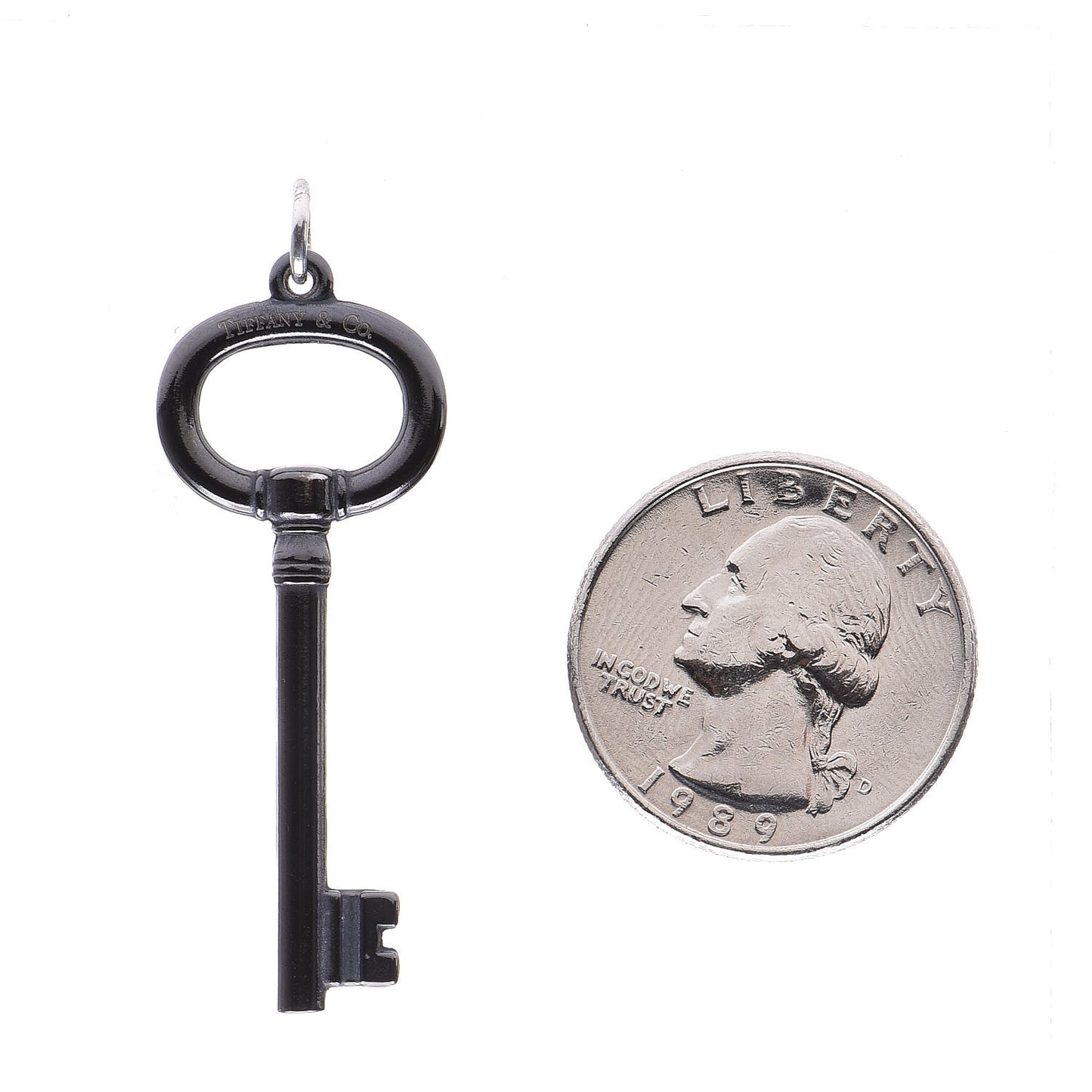 Black Titanium Oval Key Pendant