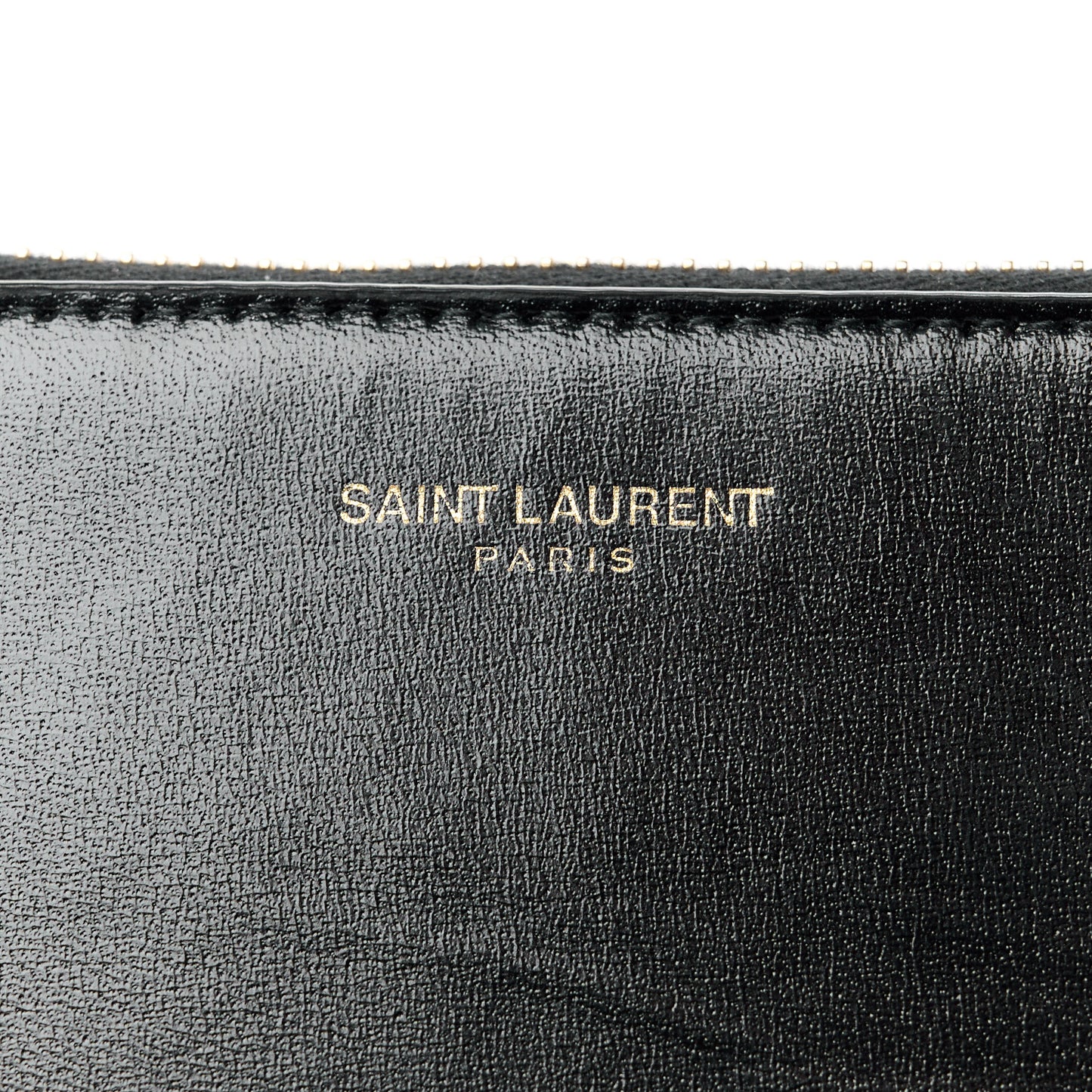 Calfskin Medium Zip Clutch Black