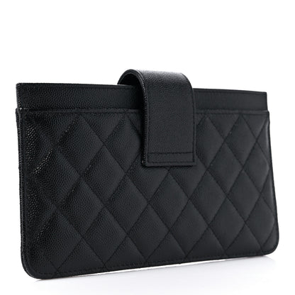 Chanel Caviar Quilted Golden Class Strap Pouch Black 4 of 10