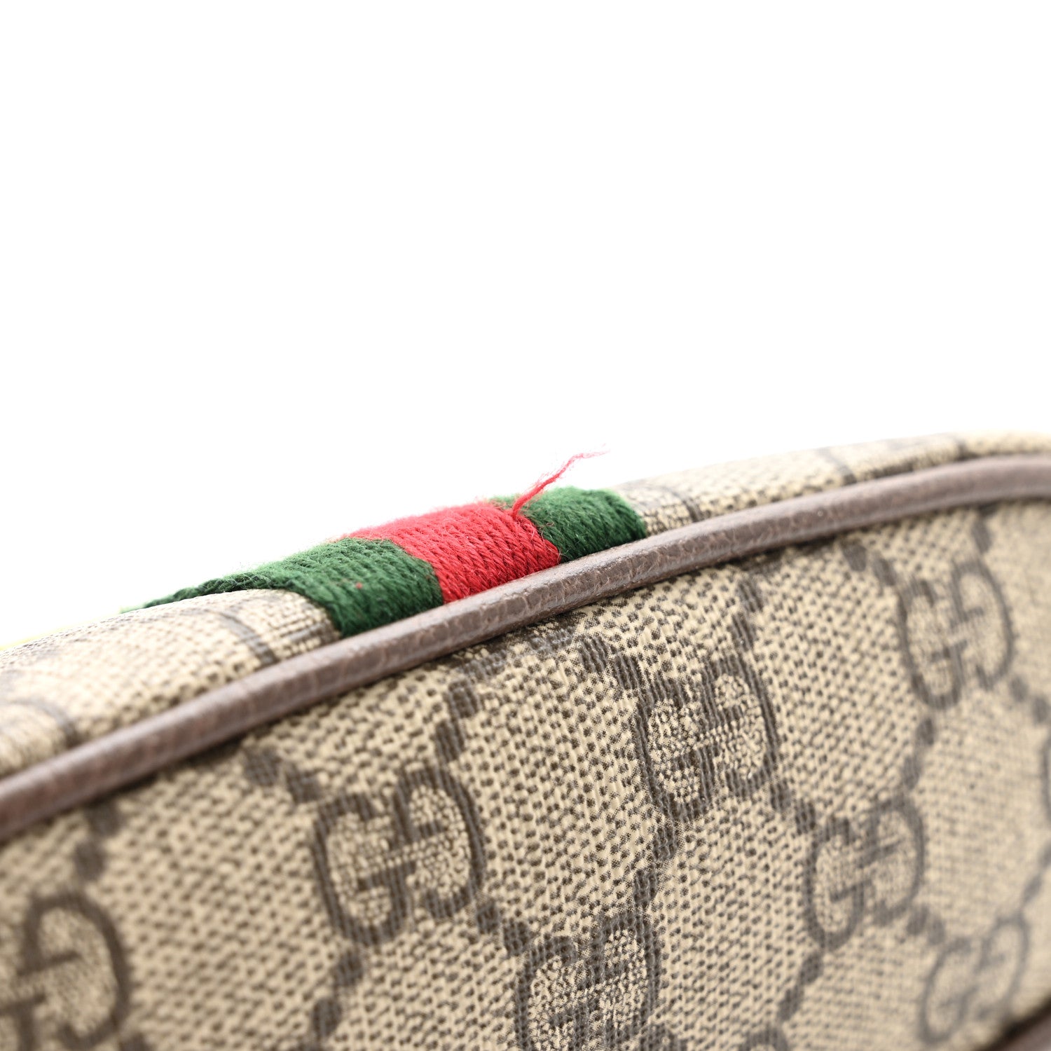 Gucci GG Supreme Monogram Textured Calfskin Web Medium Ophidia Cosmetic Case Beige Ebony New Acero 8 of 8