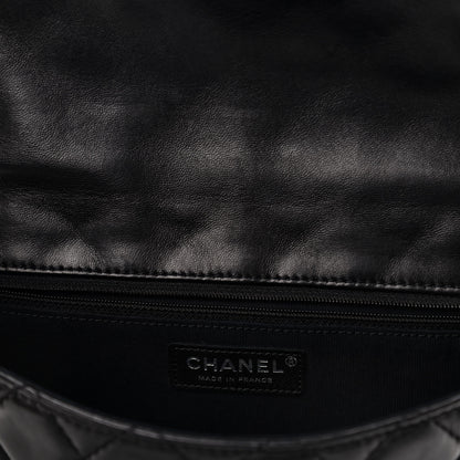 Chanel Lambskin Quilted Medium Roll Reissue Clutch Black 8 of 10