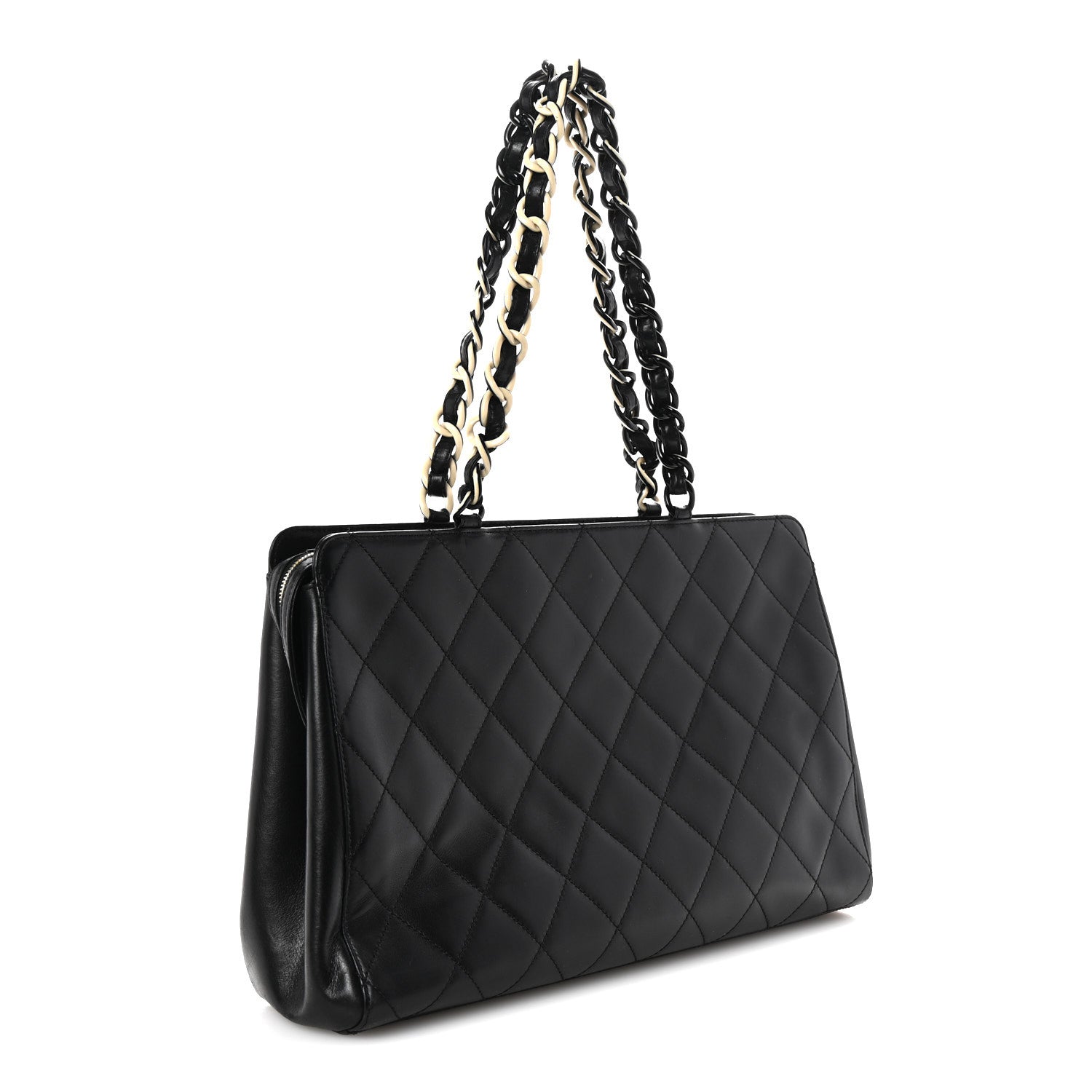 Chanel Lambskin Bekko Chain Large Shoulder Bag Black 3 of 11