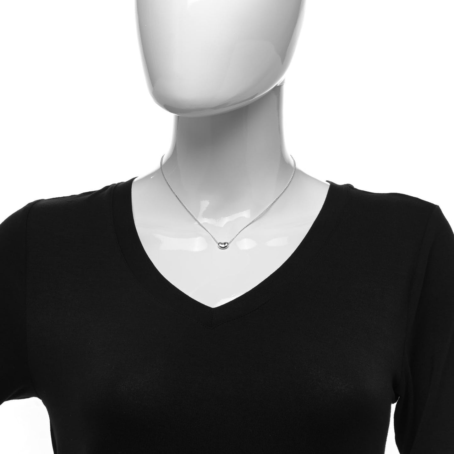 Sterling Silver 9mm Elsa Peretti Bean Pendant Necklace