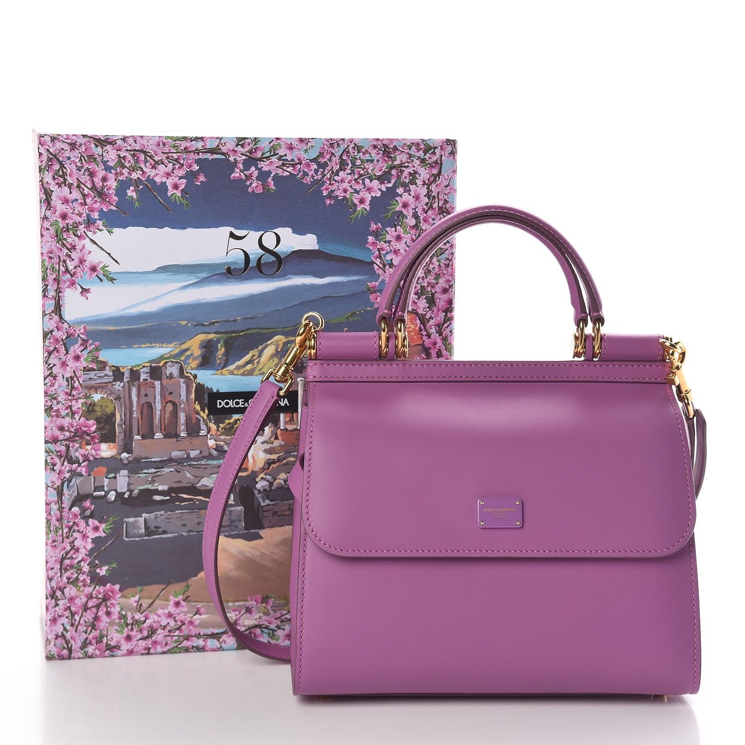 Dolce & Gabbana Calfskin Small Sicily 58 Bag Lavender 11 of 11