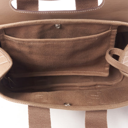 Hermes Chevron Herringbone Toile Swift Valparaiso Tote PM Etoupe 6 of 7