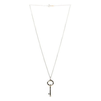 Tiffany 18K Yellow Gold Modern Oval Key Pendant Necklace 3 of 8