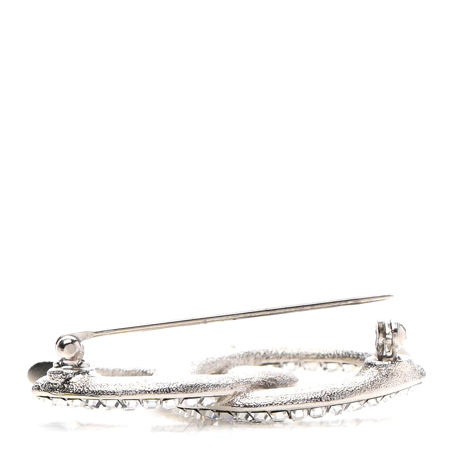 Baguette Crystal CC Brooch Silver