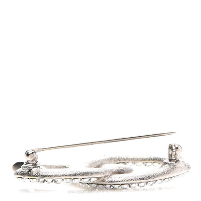 Chanel Baguette Crystal CC Brooch Silver 5 of 5