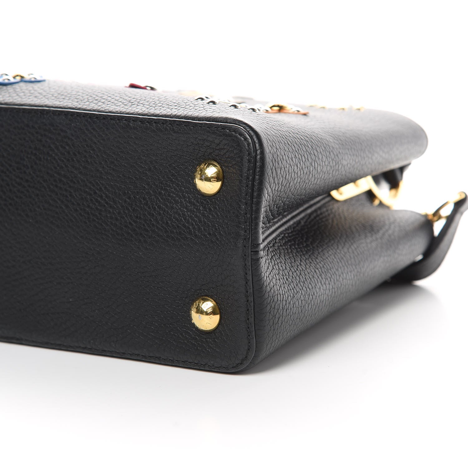 Louis Vuitton Taurillon Mechanical Flowers Capucines PM Black 9 of 11