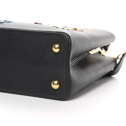 Louis Vuitton Taurillon Mechanical Flowers Capucines PM Black 9 of 11