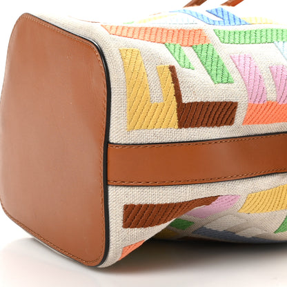 Fendi Kuban Canvas Vitello King F is Fendi FF Embroidered Mini Mon Tresor Bucket Bag Multicolor Cuoio 10 of 10