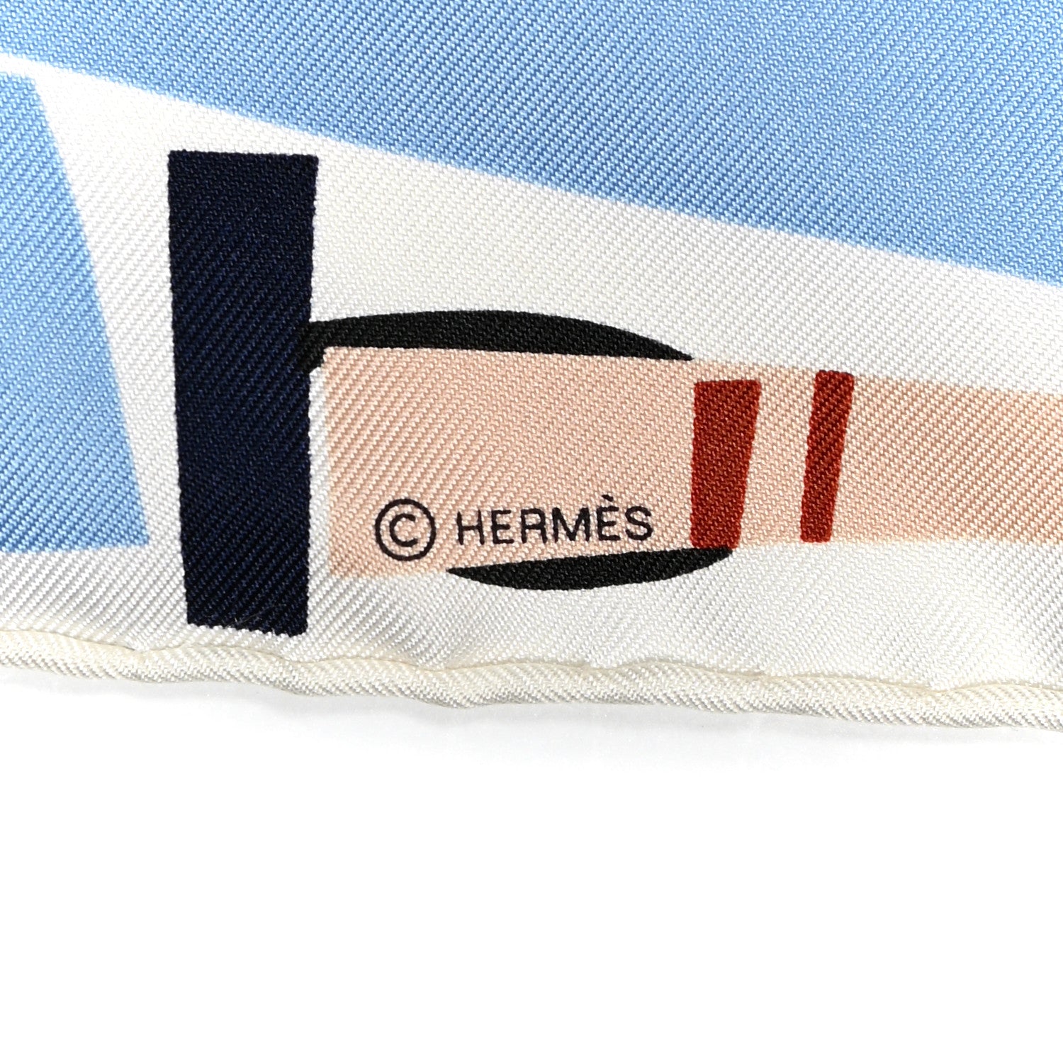 Hermes Silk Sea Surf and Fun Scarf 45 White Bleu Ciel Beige 4 of 6