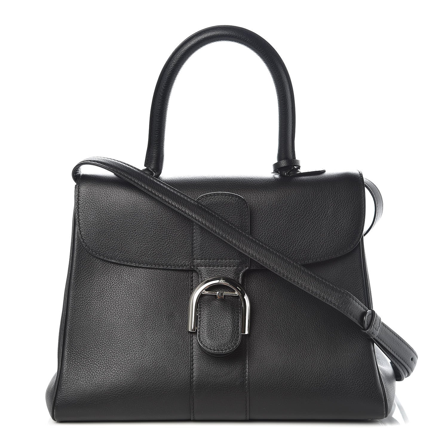 Delvaux Grained Calfskin MM Brillant Satchel Black 1 of 9