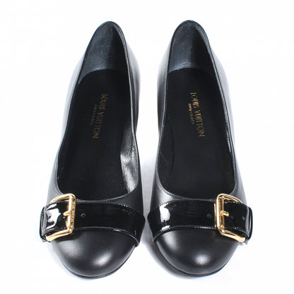 Louis Vuitton Leather Buckle Heels 36 Black 2 of 6