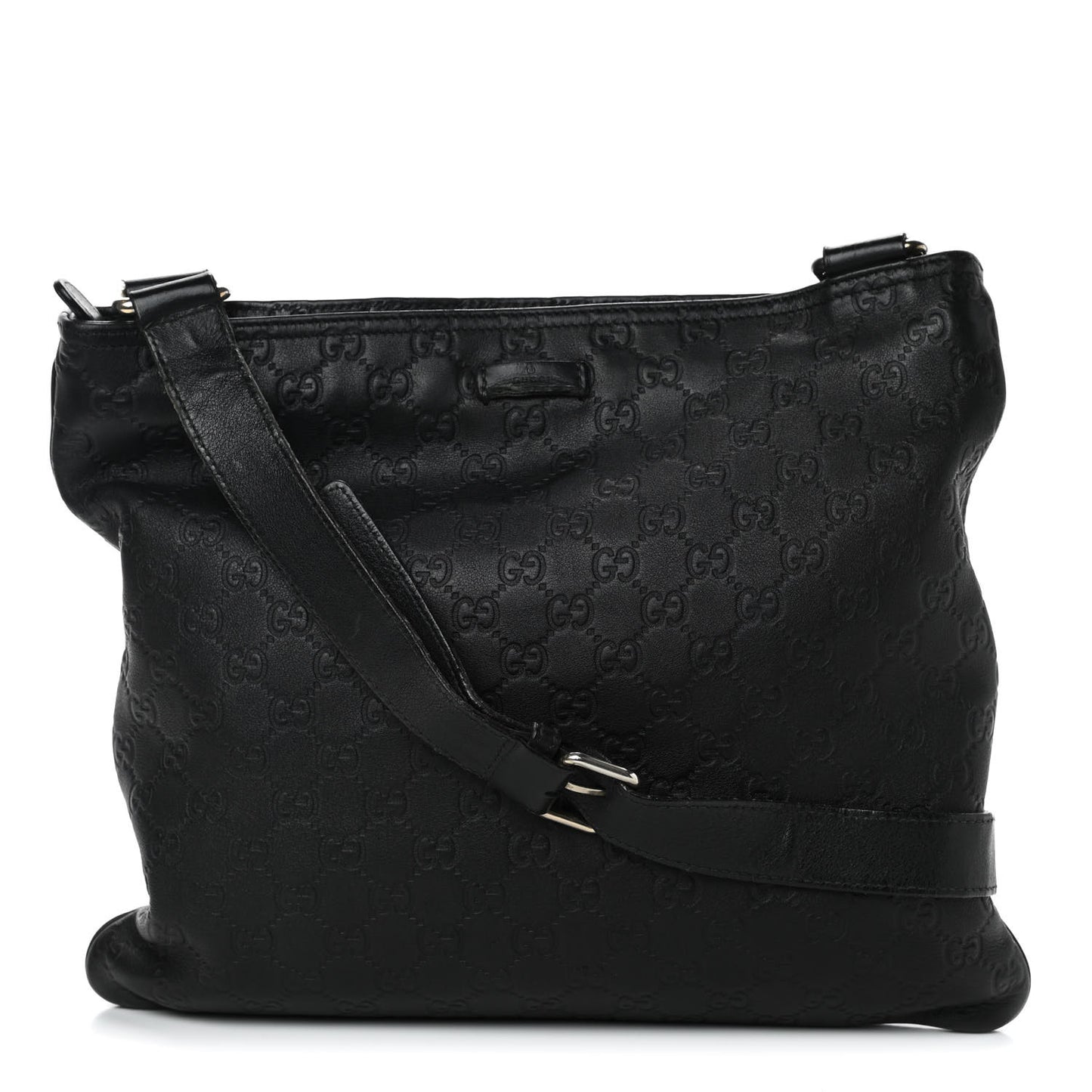 Guccissima Medium Flat Messenger Bag Black