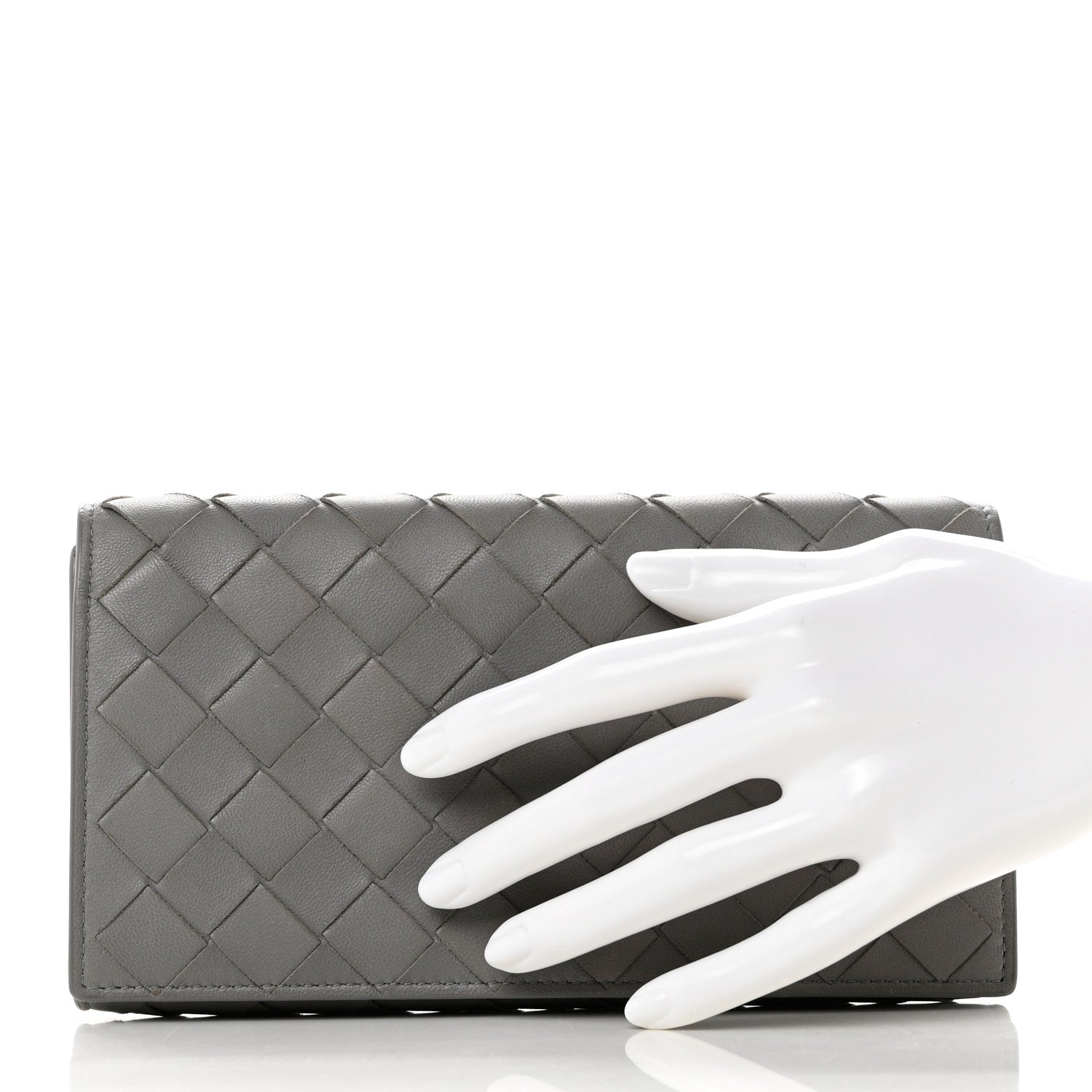 Bottega Veneta Nappa Intrecciato Flap Wallet Grey 2 of 7