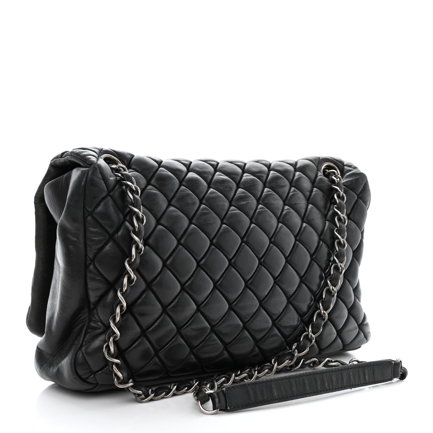 Chanel Iridescent Calfskin Small New Bubble Quilt Flap Black 3 of 10