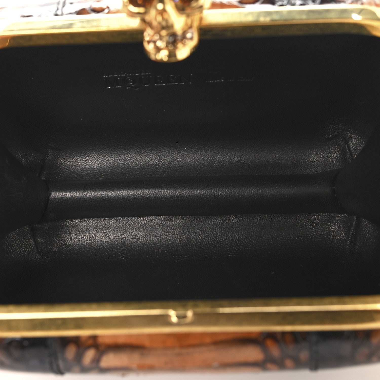 Alexander McQueen Python Skull Box Clutch Brown 5 of 12