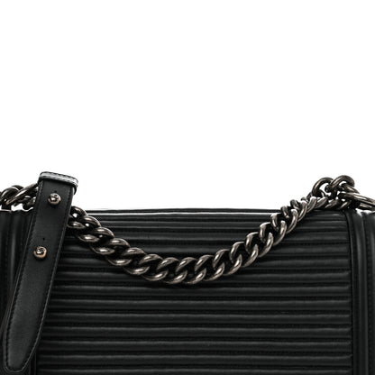 Chanel Calfskin Horizontal Quilted New Medium Boy Flap Black 8 of 13