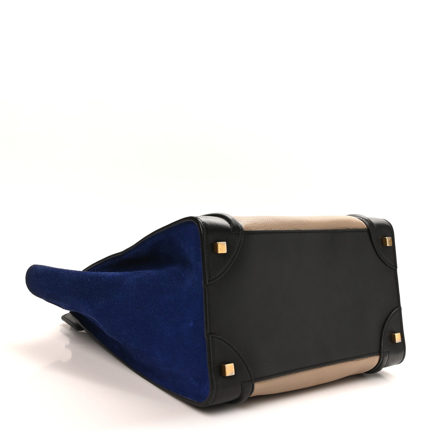 Celine Elephant Calfskin Suede Mini Tri-Color Luggage Sand 4 of 9