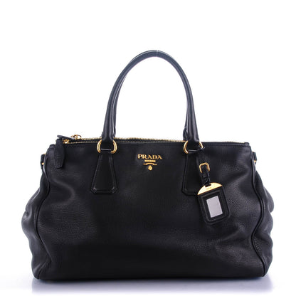 Prada Cervo Double Zip Satchel Nero Black 1 of 7
