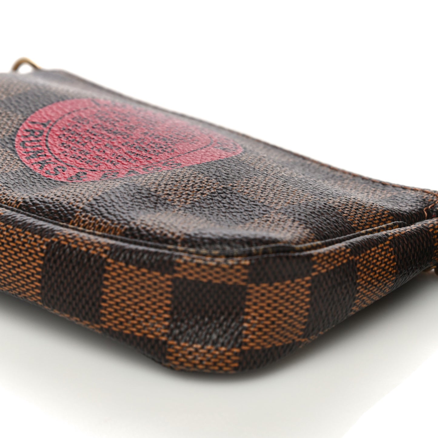 Damier Ebene Complice Trunks and Bags Mini Pochette Accessories Red