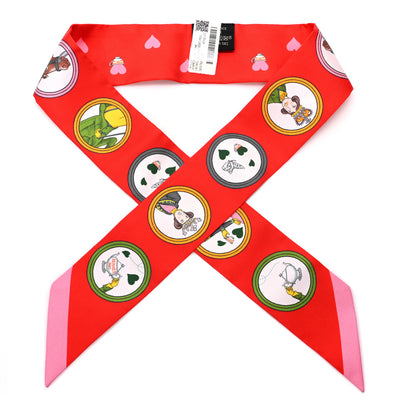Hermes Silk Tea Time Twilly Rouge Vif Vert Multicolor 1 of 3