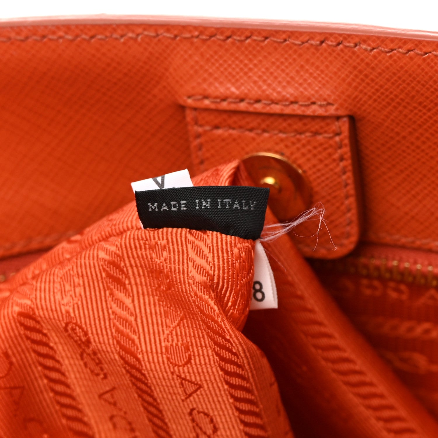 Prada Saffiano Lux Medium Tote Papaya 8 of 17