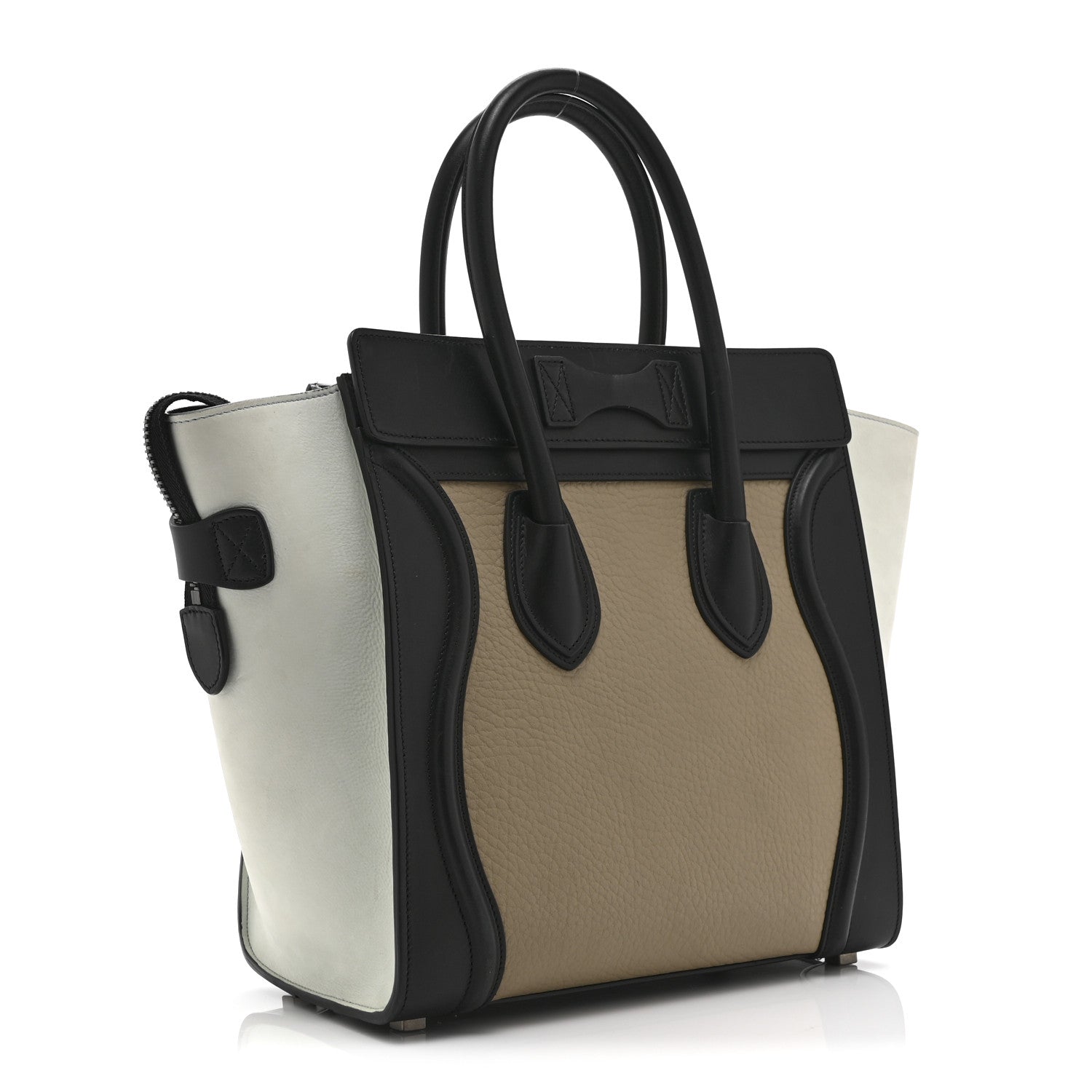 Celine Bullhide Drummed Calfskin Micro Tri-Color Luggage Antarctic 3 of 12