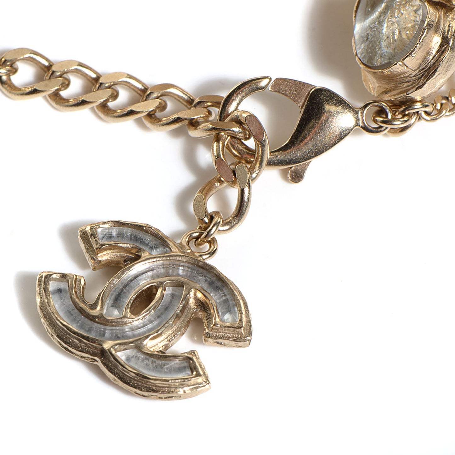 Pearl Gripoix Flower Chain Ring Bracelet Silver