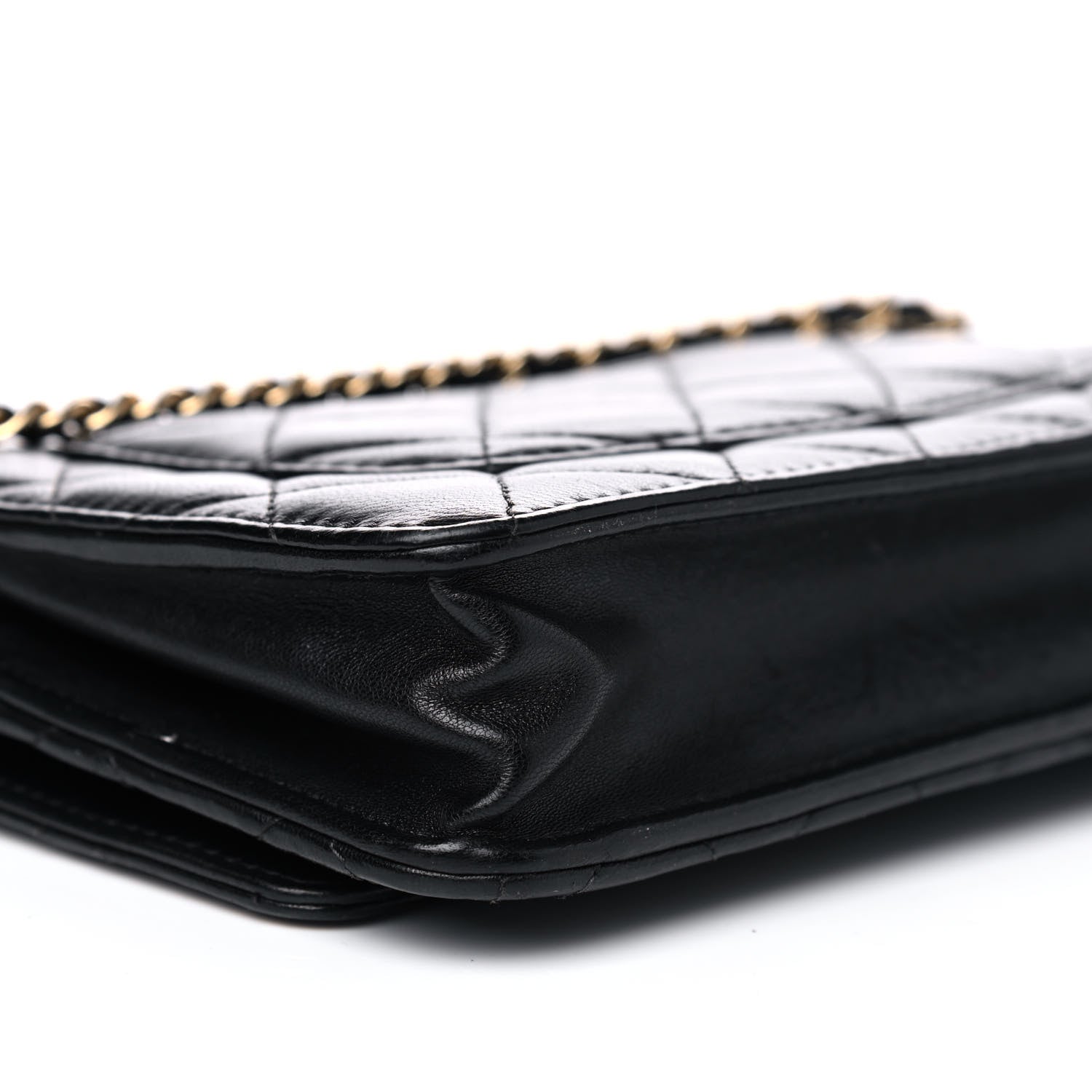 Chanel Lambskin Quilted Wallet On Chain WOC Black 8 of 11