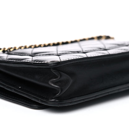 Chanel Lambskin Quilted Wallet On Chain WOC Black 8 of 11