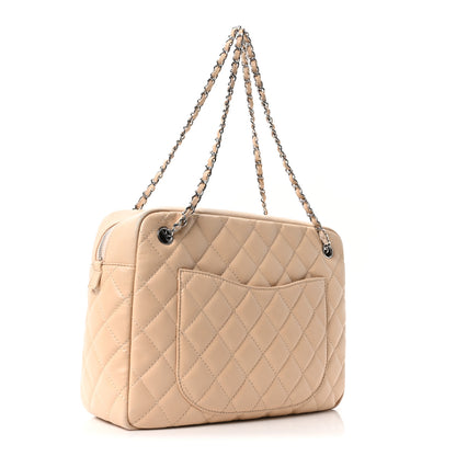 Chanel Shiny Lambskin Quilted Medium Camera Case Beige 3 of 10