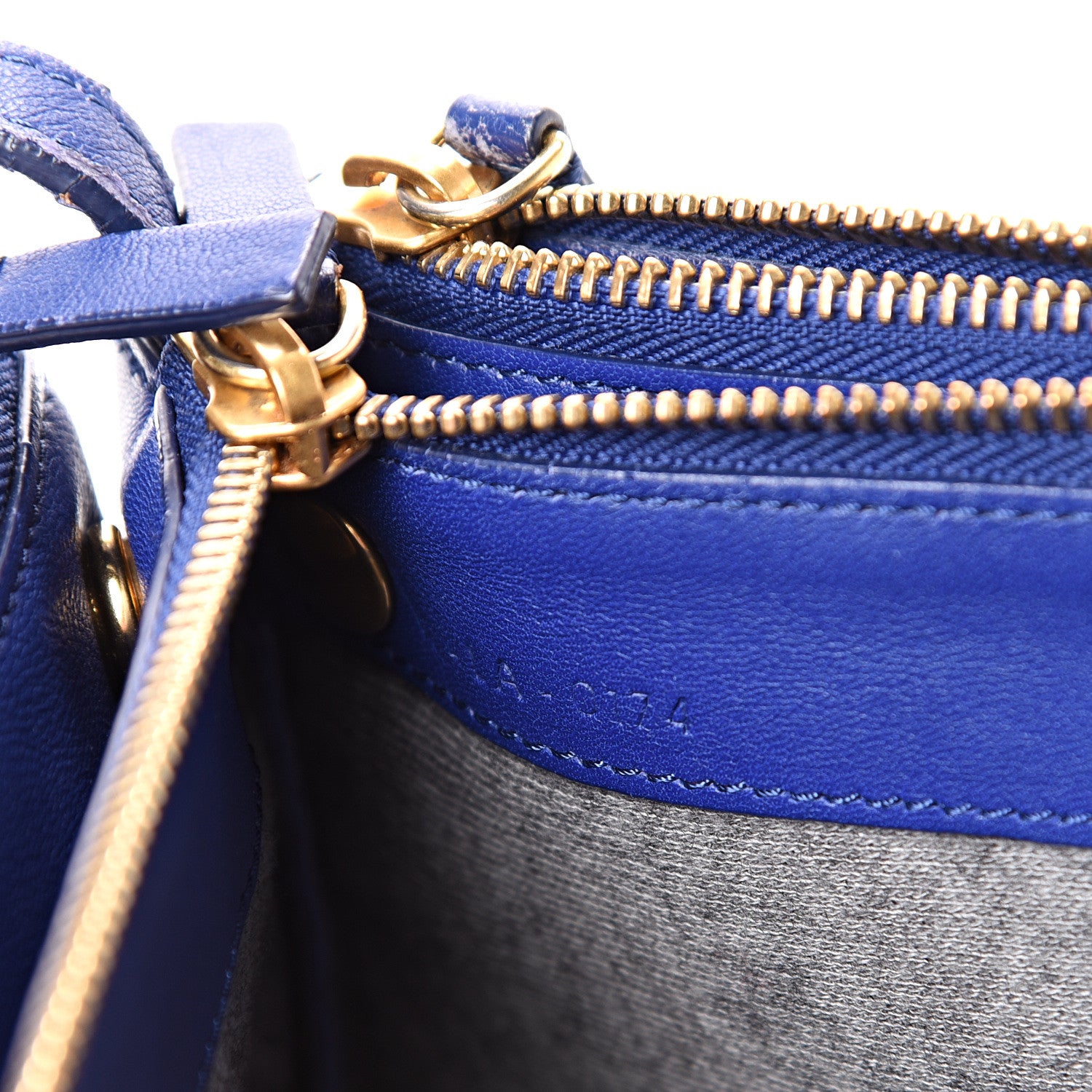 Celine Lambskin Large Trio Crossbody Bag Indigo 8 of 16