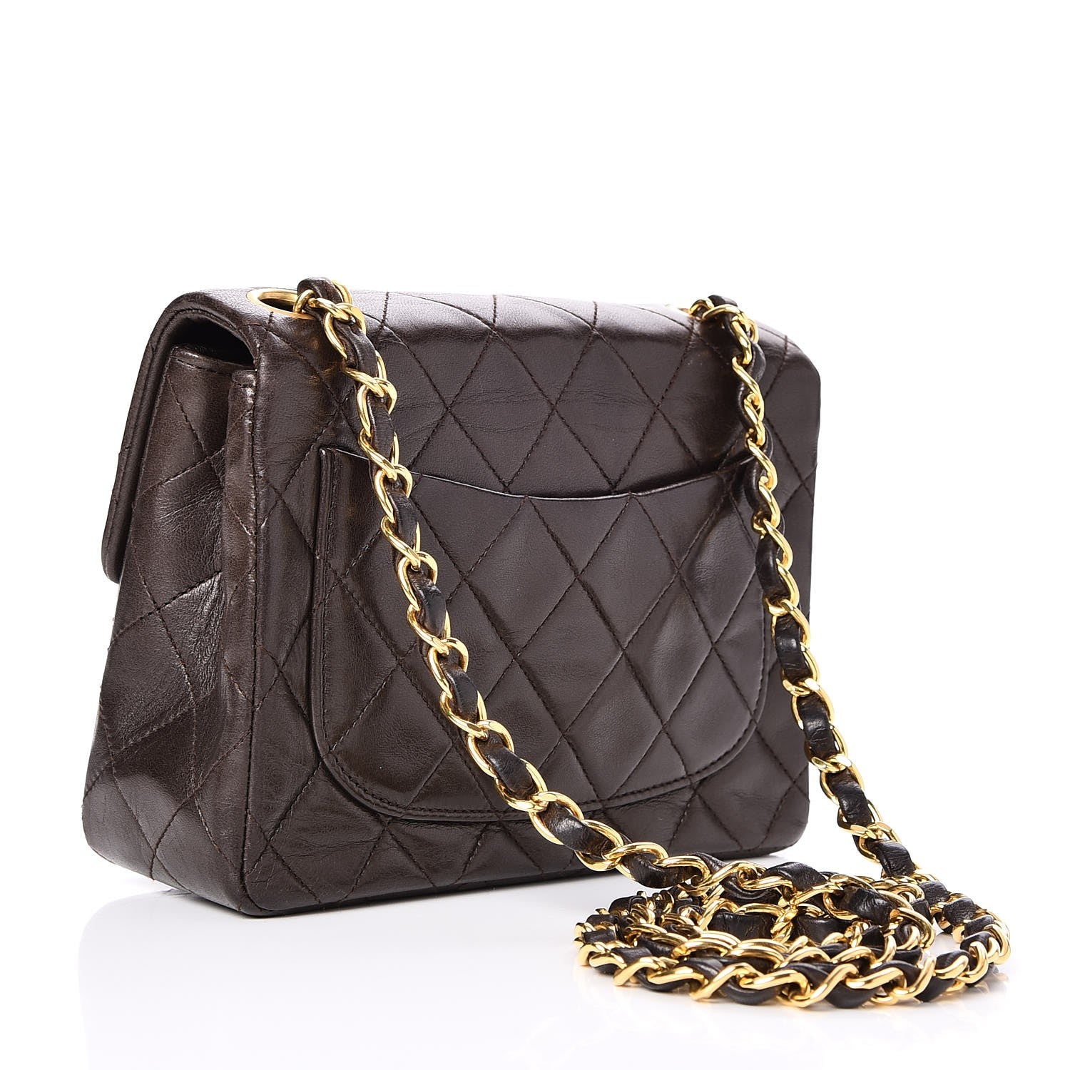 Chanel Lambskin Quilted Mini Square Flap Brown 3 of 7