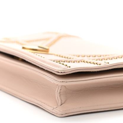 Christian Dior Calfskin Studded Diorama Wallet on Chain Pouch Nude 9 of 9