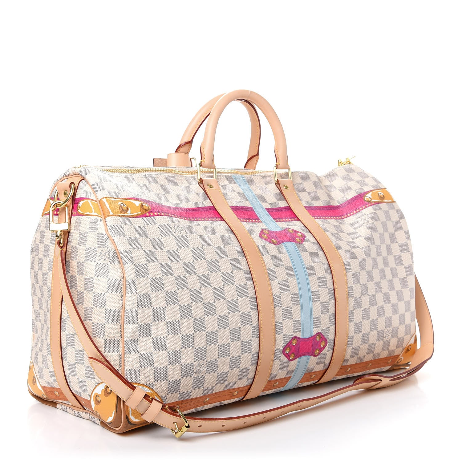 Louis Vuitton Damier Azur Summer Trunks Saint Tropez Keepall Bandouliere 50 2 of 7
