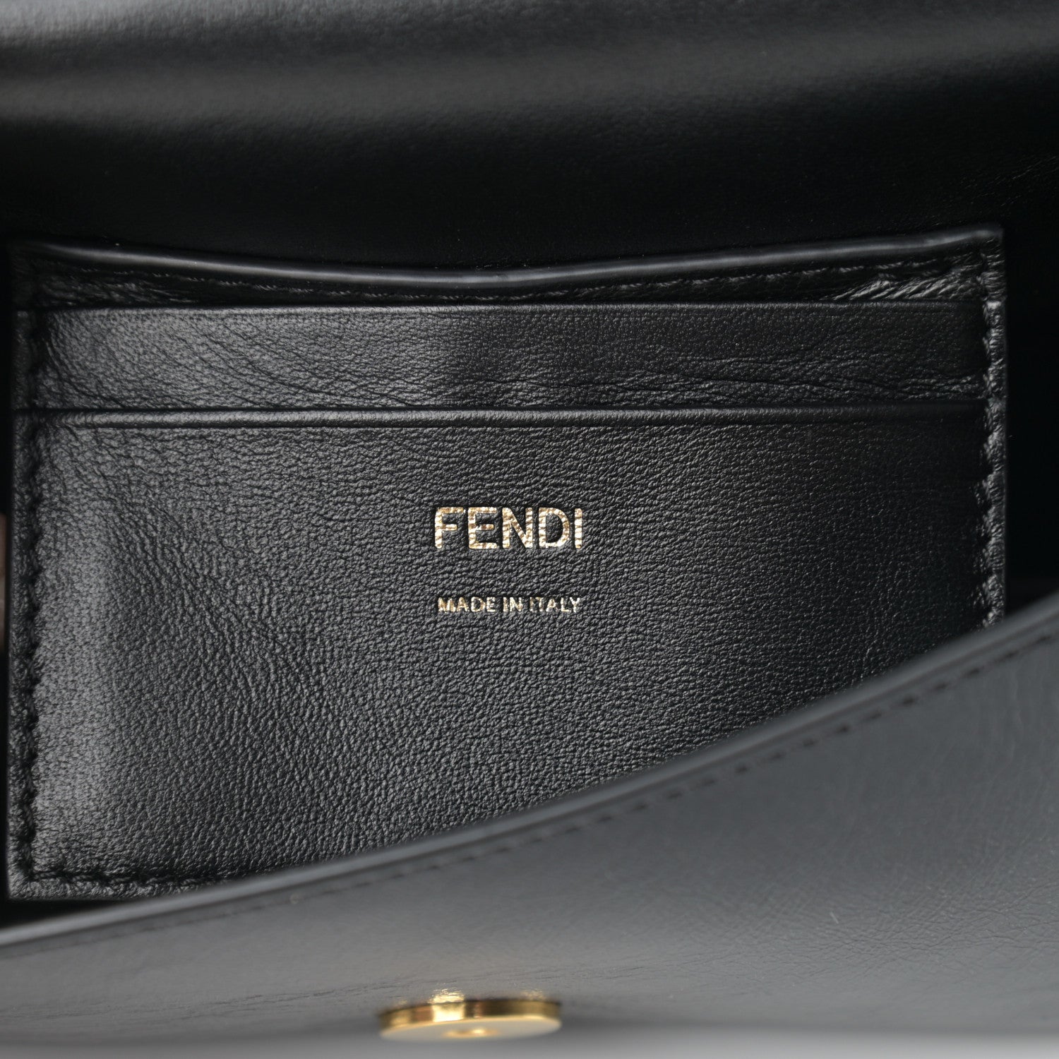 Fendi Agnello Old Shine Hip Belt Baguette Bag Black 6 of 11