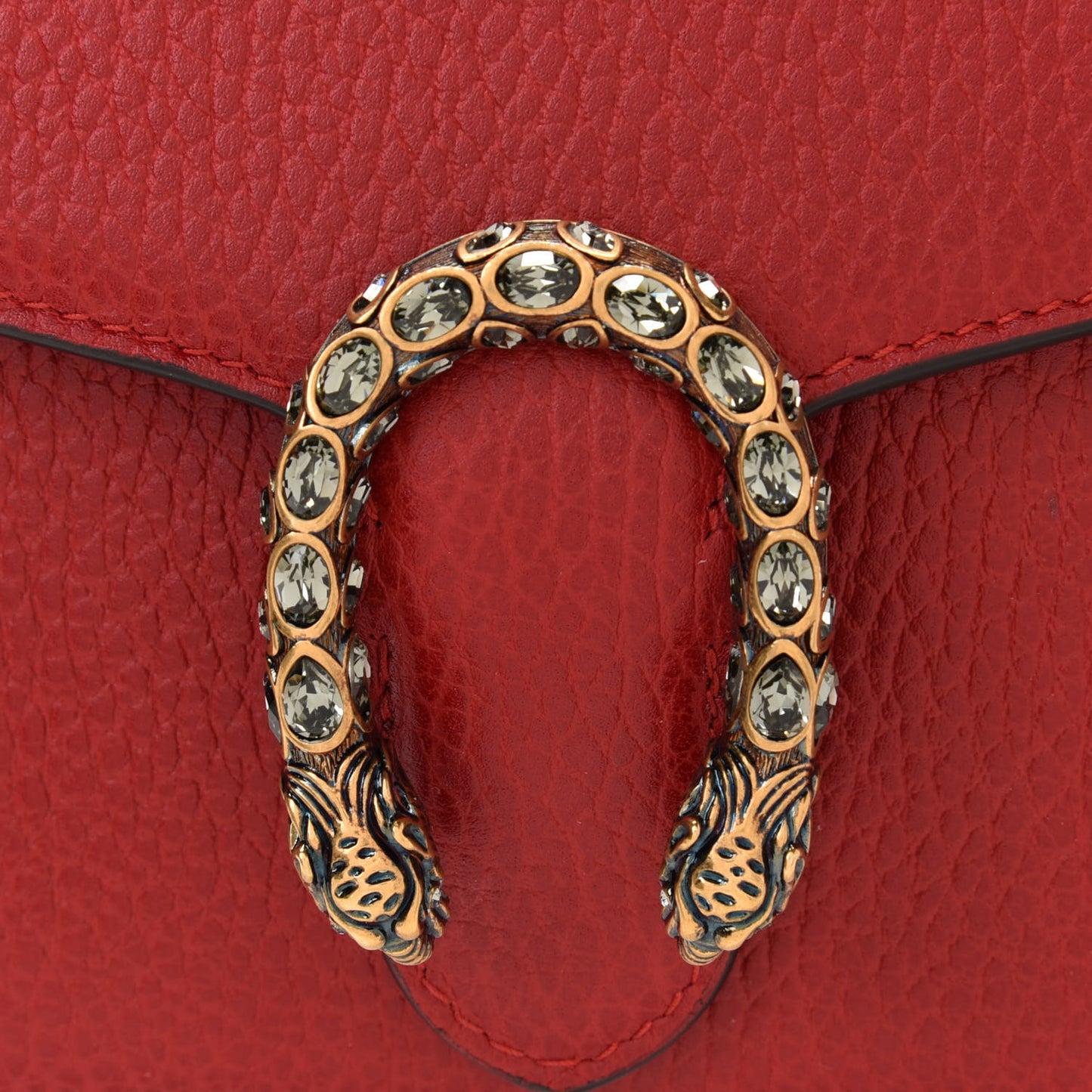 Calfskin Mini Dionysus Chain Wallet Hibiscus Red