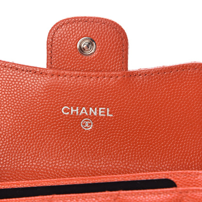 Chanel Caviar Quilted Card Holder Orange 6 of 8