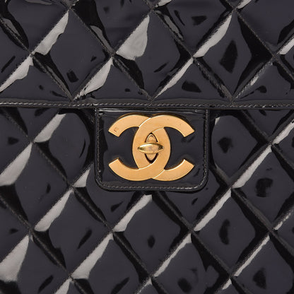 Chanel Patent Quilted Briefcase Laptop Bag Black 9 of 22