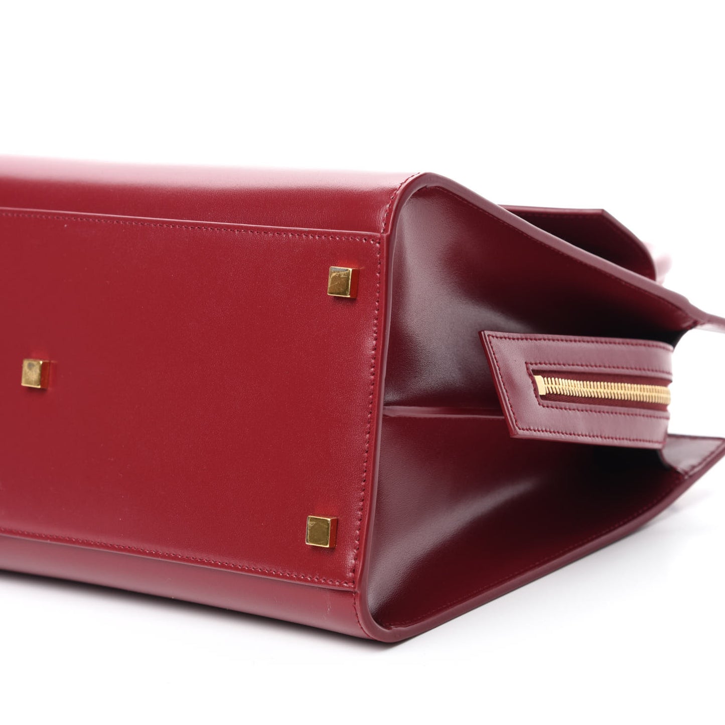 Shiny Calfskin Medium Uptown Tote Rouge Eros
