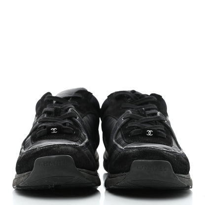 Chanel Fabric Calfskin Suede CC Mens Sneakers 42 Black 2 of 9