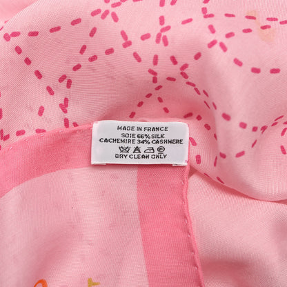 Hermes Cashmere Silk Fils Conducteurs Scarf 70 Violine Rose Pale 7 of 7